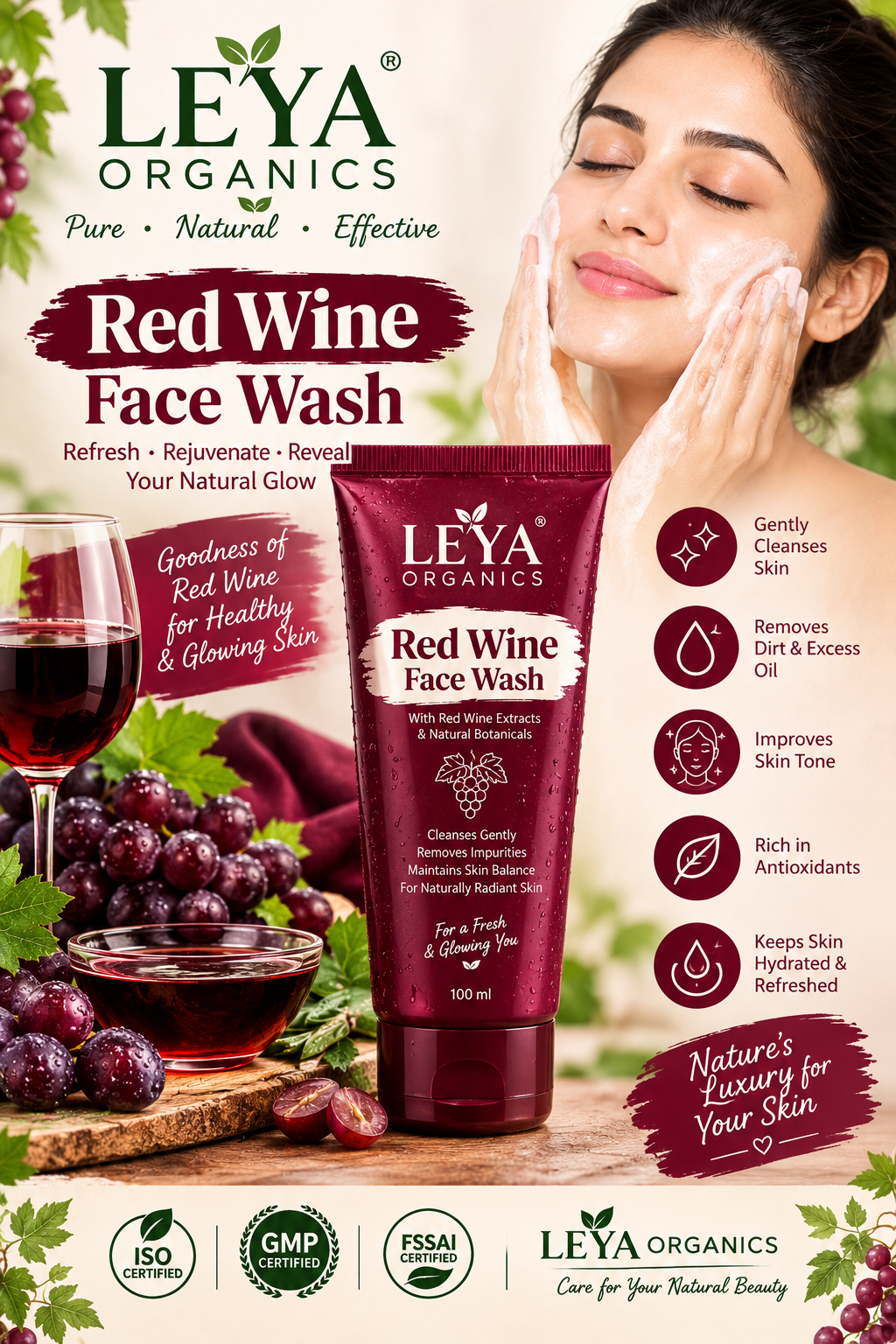 Red wine face wash 